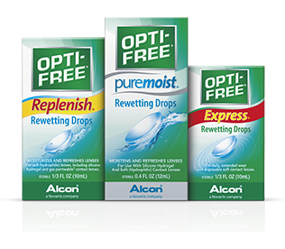 Use OPTI-FREE® Rewetting Drops to refresh your lenses throughout the day.