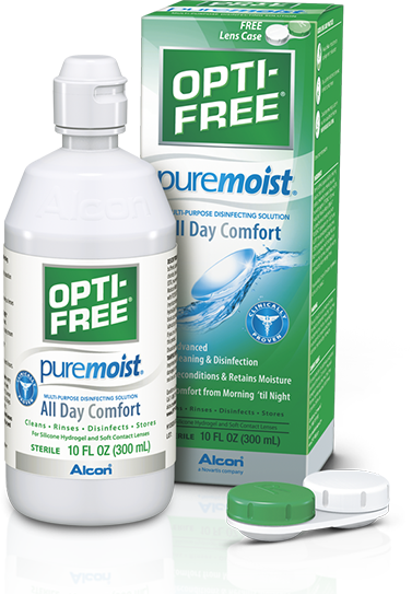 OPTI-FREE® Puremoist® disinfecting contact solution.