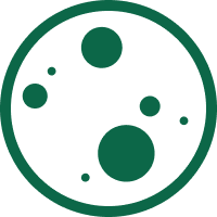 icon of a circle with multiple dots, symbolizing bacteria, germs, or microscopic particles