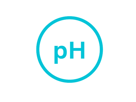 Icon with 'pH' inside a circle, symbolizing pH balance